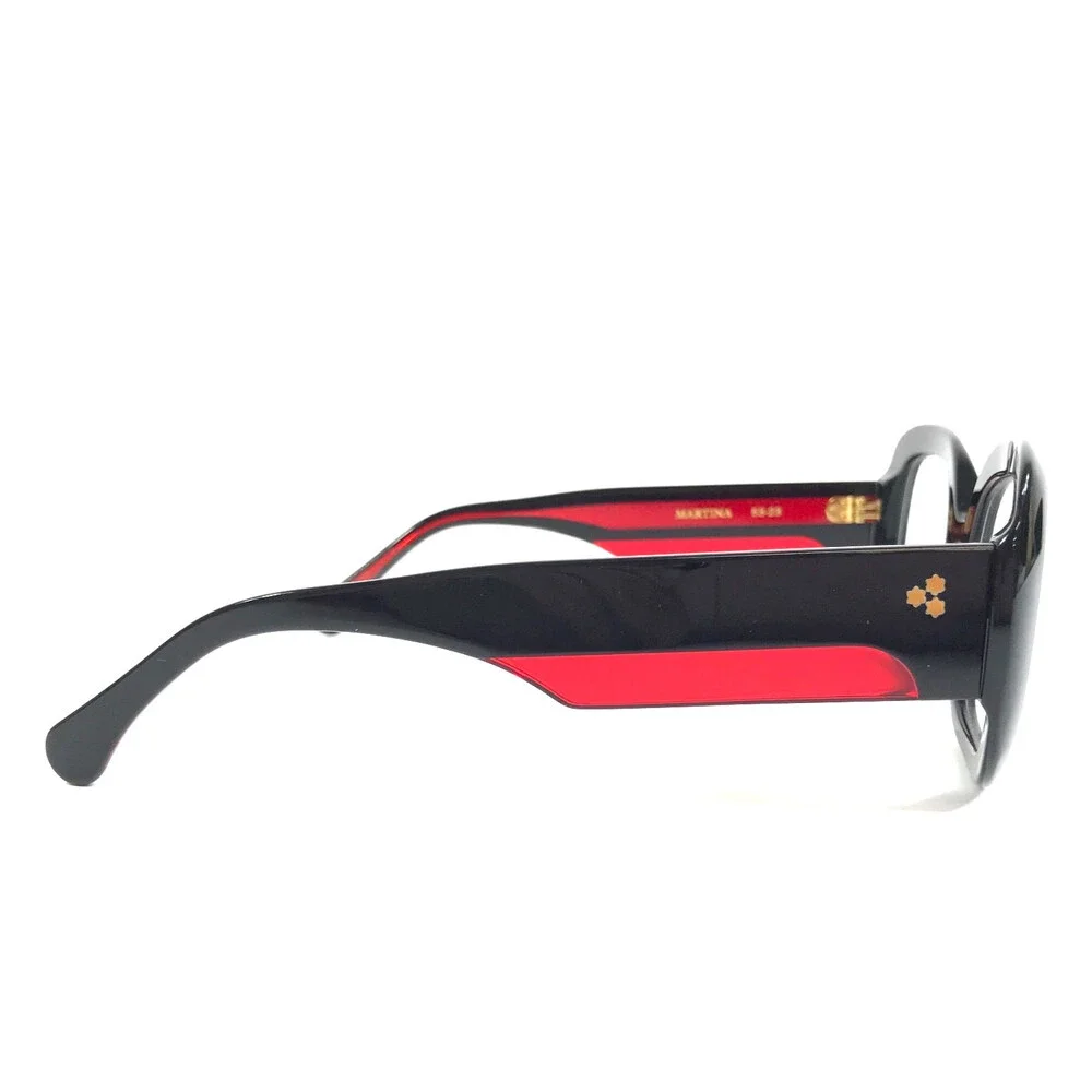 Alfred Kerbs Eyeglasses Frames MARTINA BK Black Red Square Full Rim 53-23-140